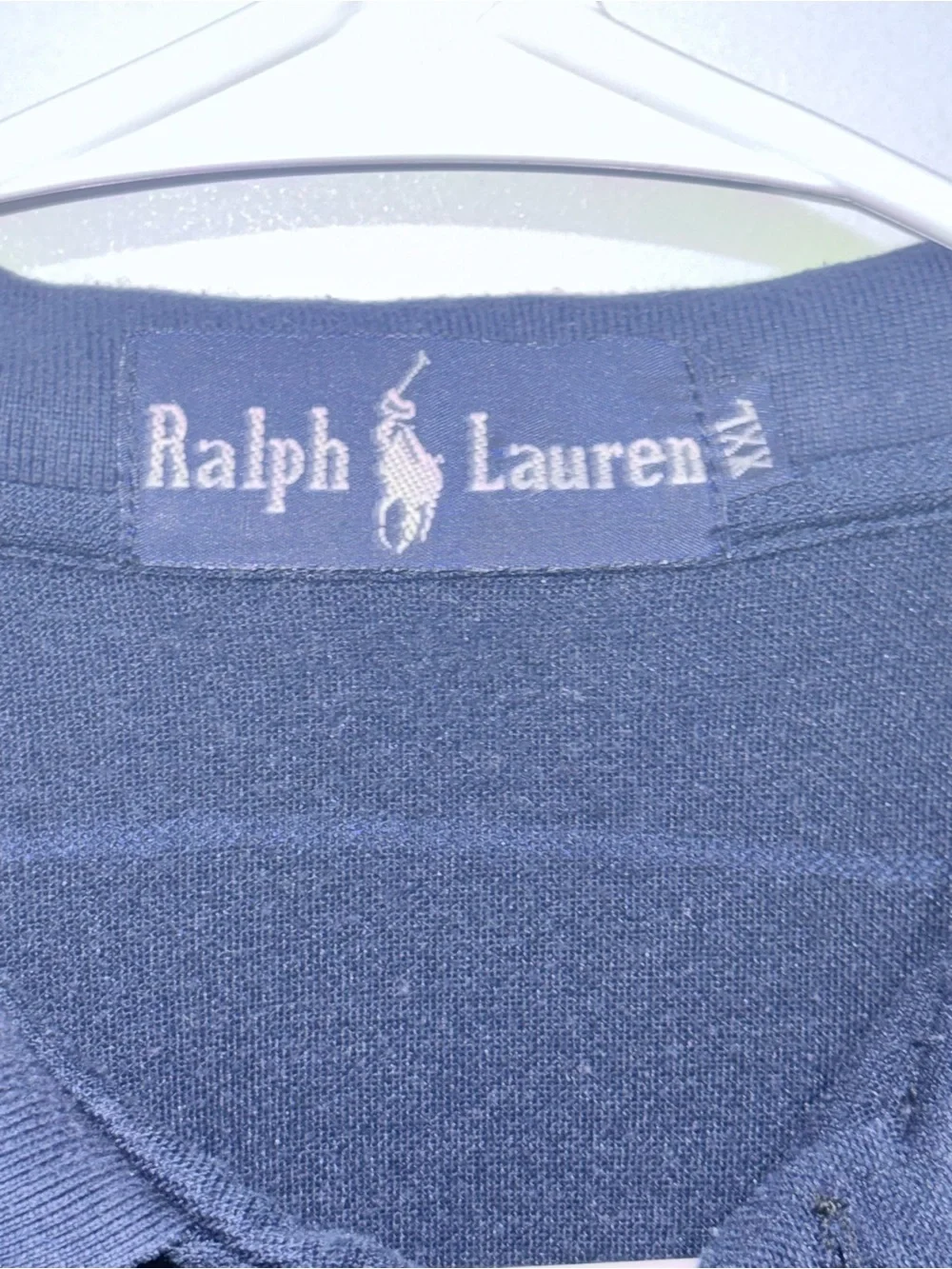 VTG Polo Ralph Lauren Striped Knit Polo Shirt Navy XXL 80s 90s